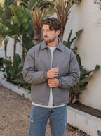 Grey Padded Coach Zip Jacket