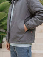 Grey Padded Coach Zip Jacket