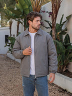 Grey Padded Coach Zip Jacket