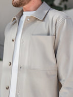 Beige Classic Button Overshirt