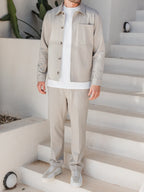 Beige Classic Button Overshirt