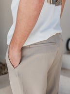 Beige Classic Pantalon
