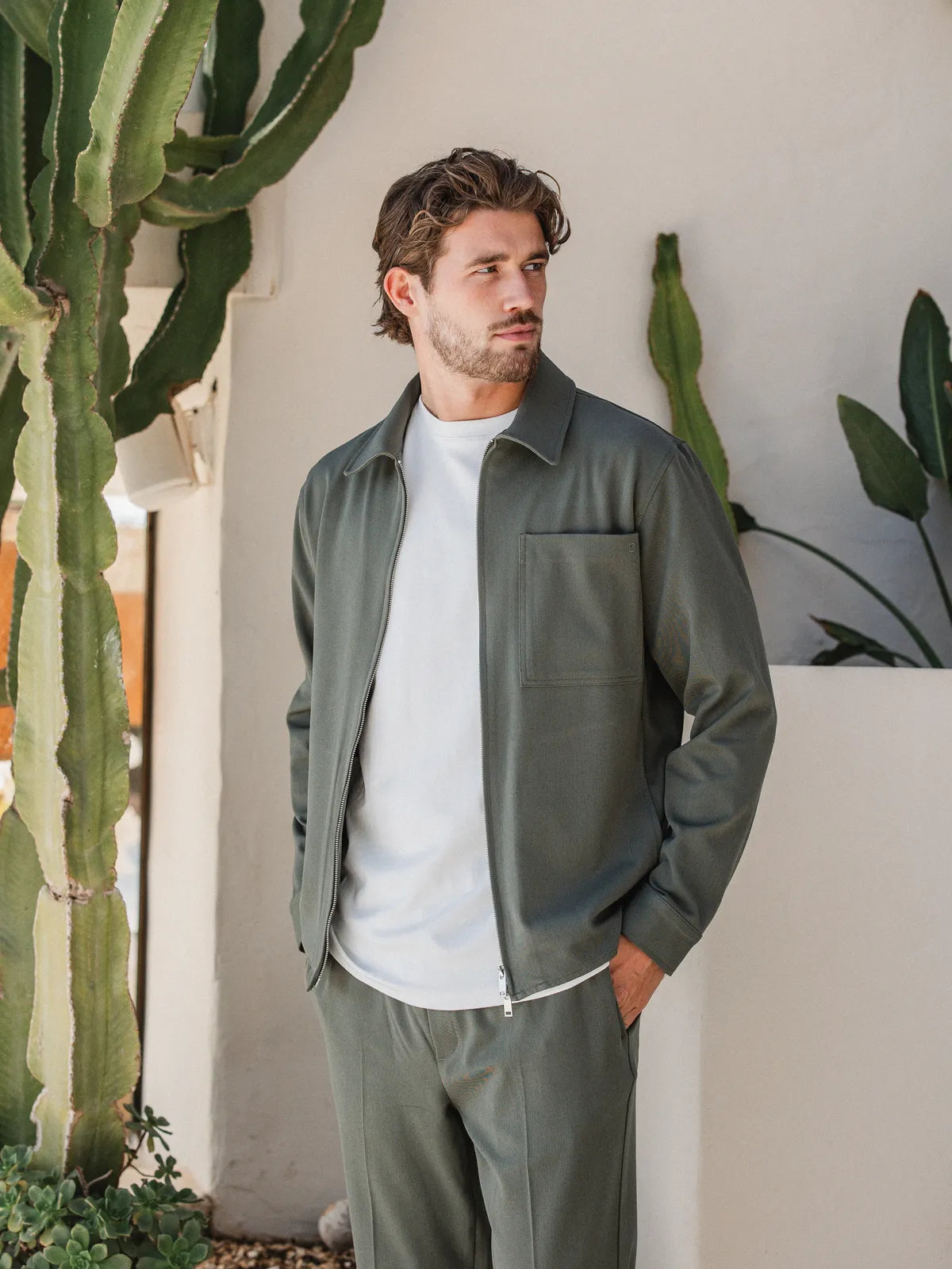 Green Classic Zip Overshirt