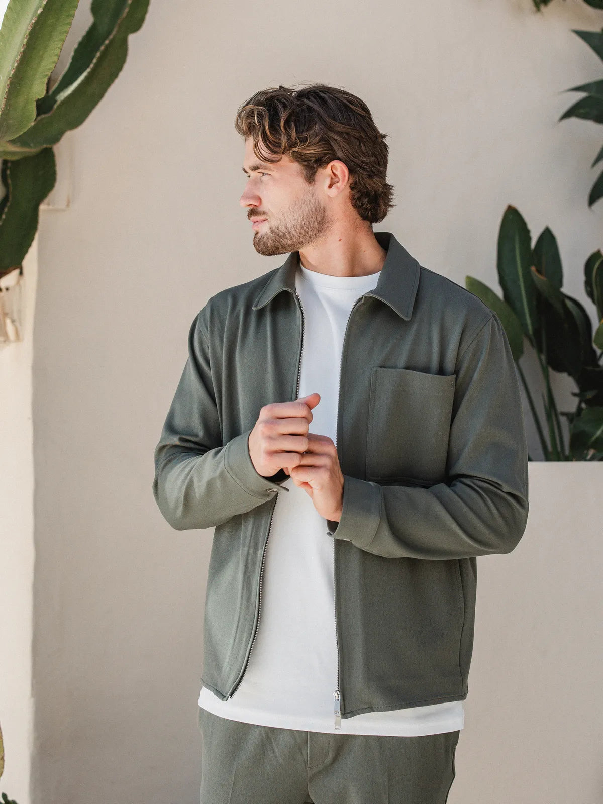 Green Classic Zip Overshirt