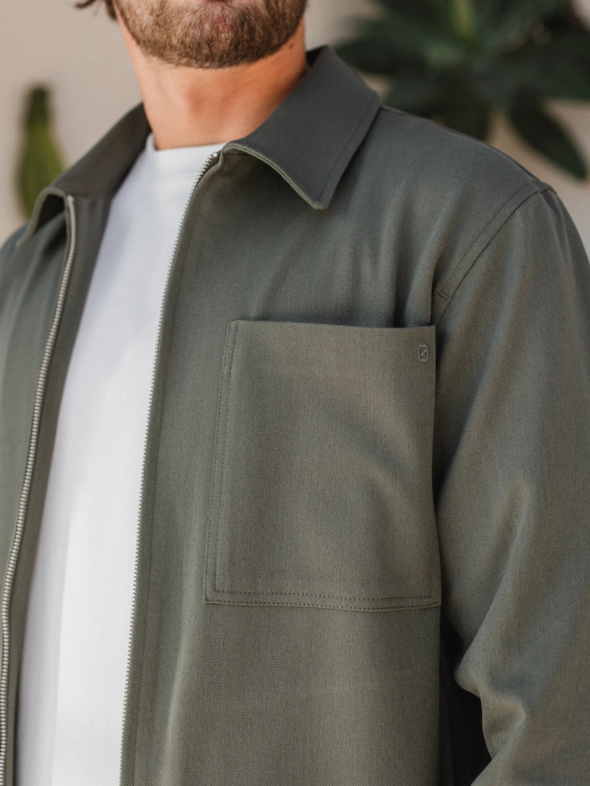 Green Classic Zip Overshirt