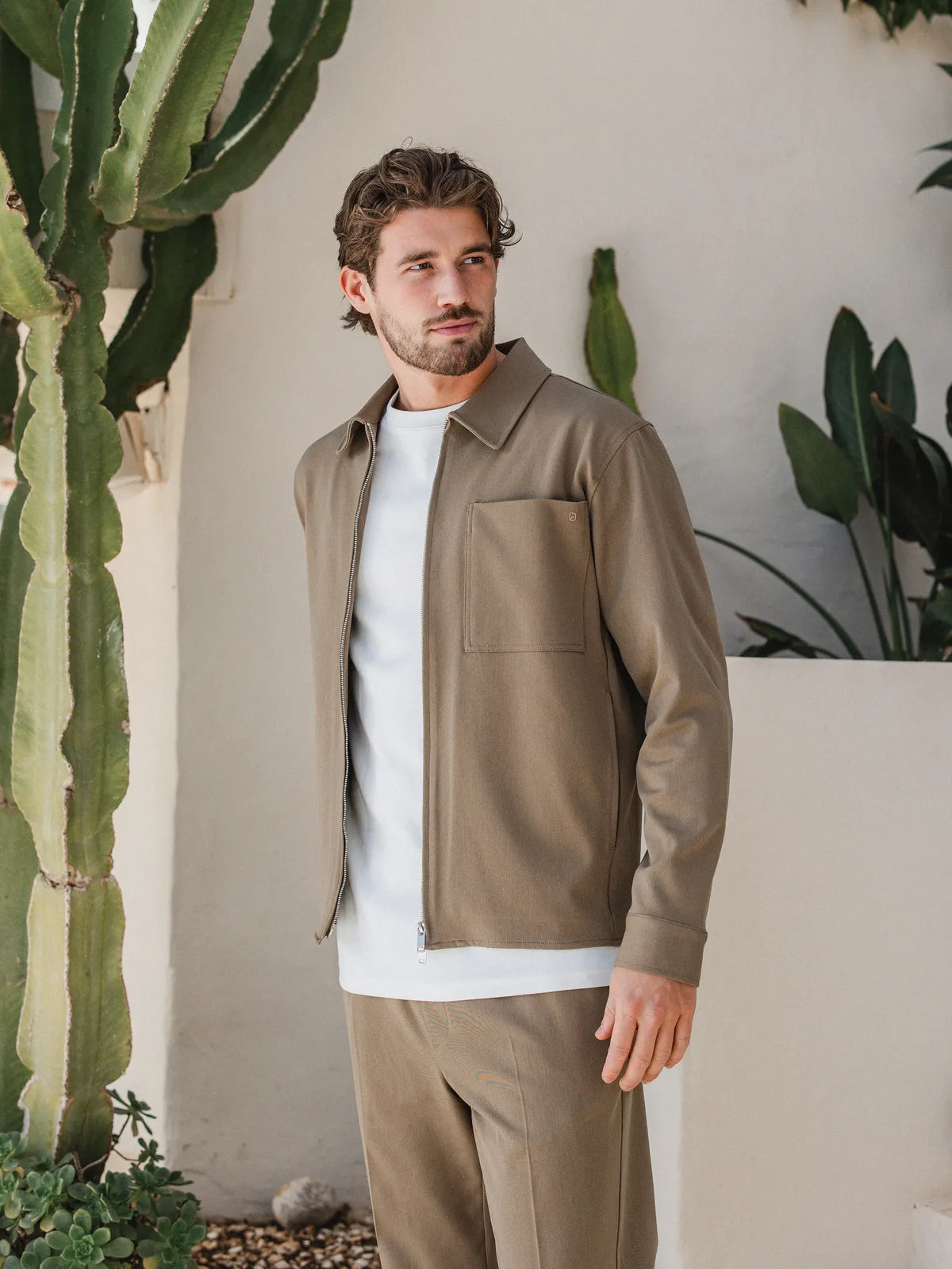 Brown Classic Zip Overshirt