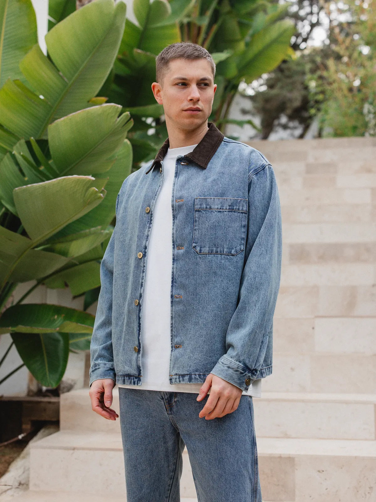New Washed Collar Detail Overshirt