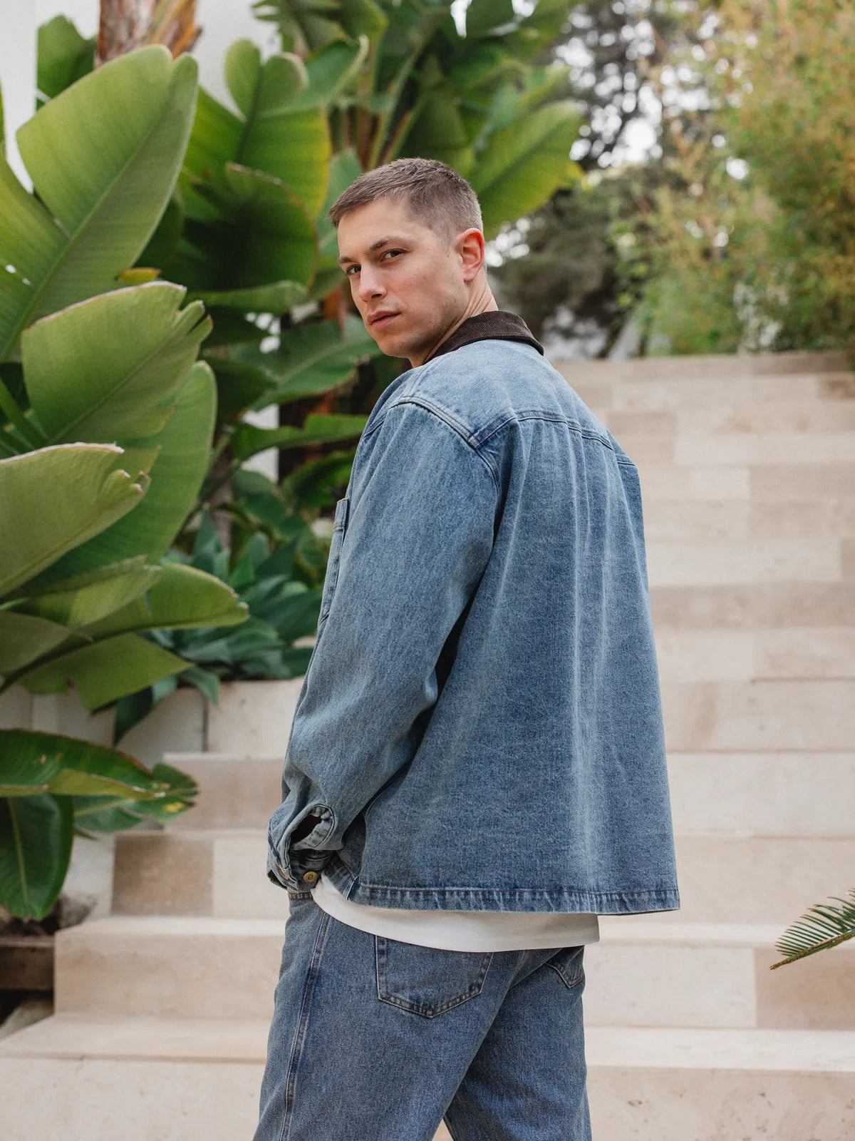 New Washed Collar Detail Overshirt