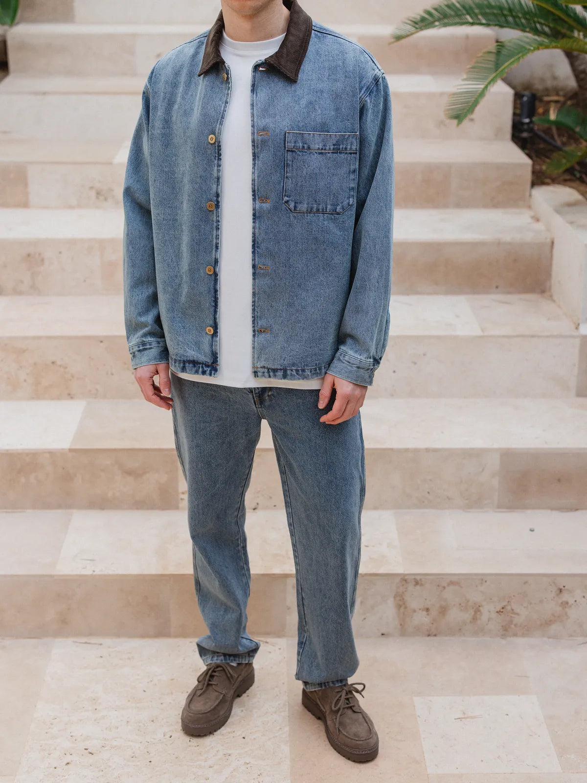 New Washed Collar Detail Overshirt