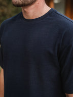 Navy Textured Oversized T-shirt