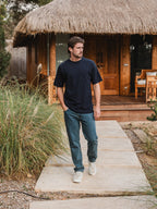 Navy Textured Oversized T-shirt