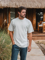 White Textured Oversized T-shirt