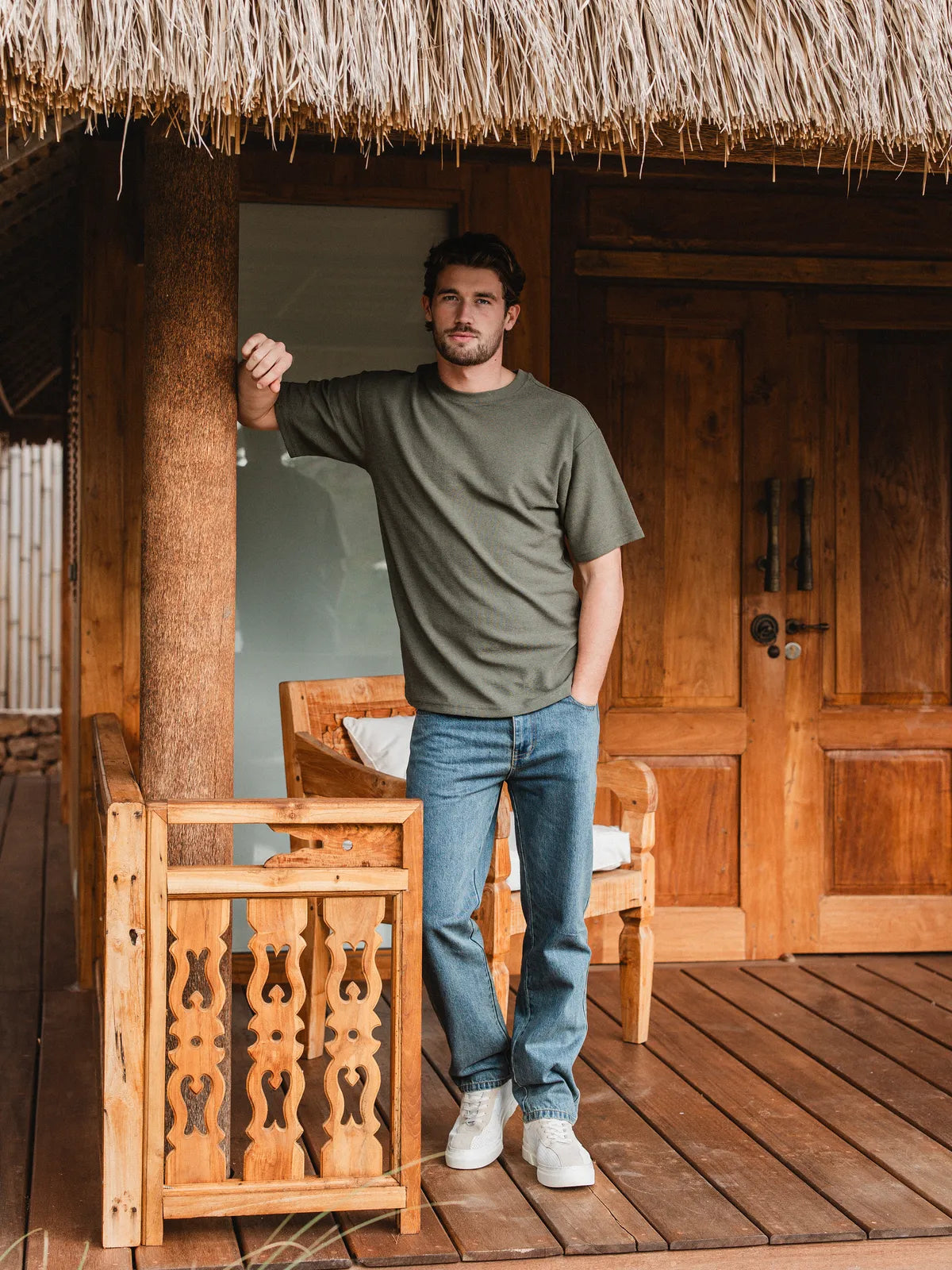 Army Textured Oversized T-shirt