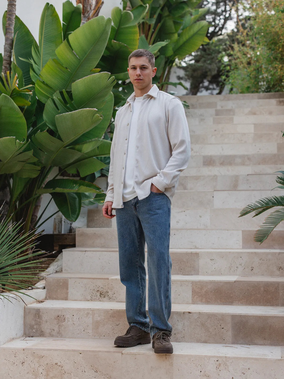 Beige Corduroy Shirt