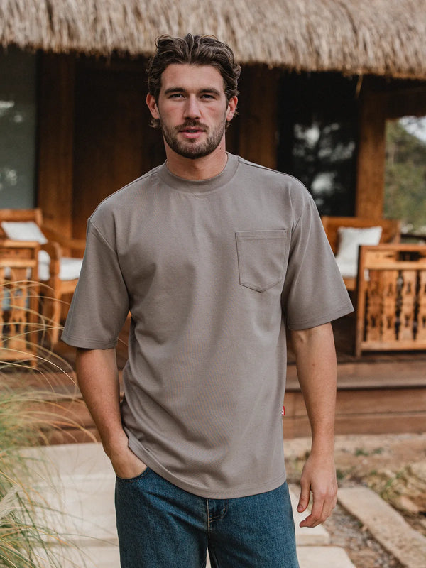 Brown Pocket Oversized T-shirt