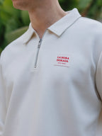 Off White Label Polo-Pullover mit halbem Reißverschluss