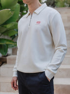 Off White Label Polo-Pullover mit halbem Reißverschluss