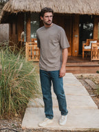 Brown Pocket Oversized T-shirt