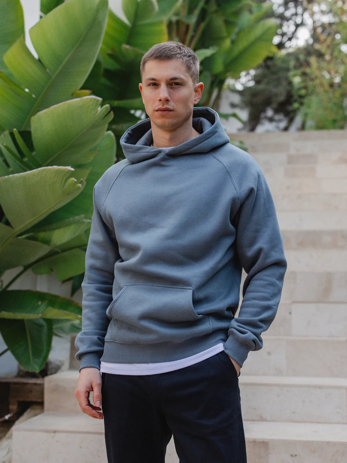 Blue Basic Oversized Hoodie