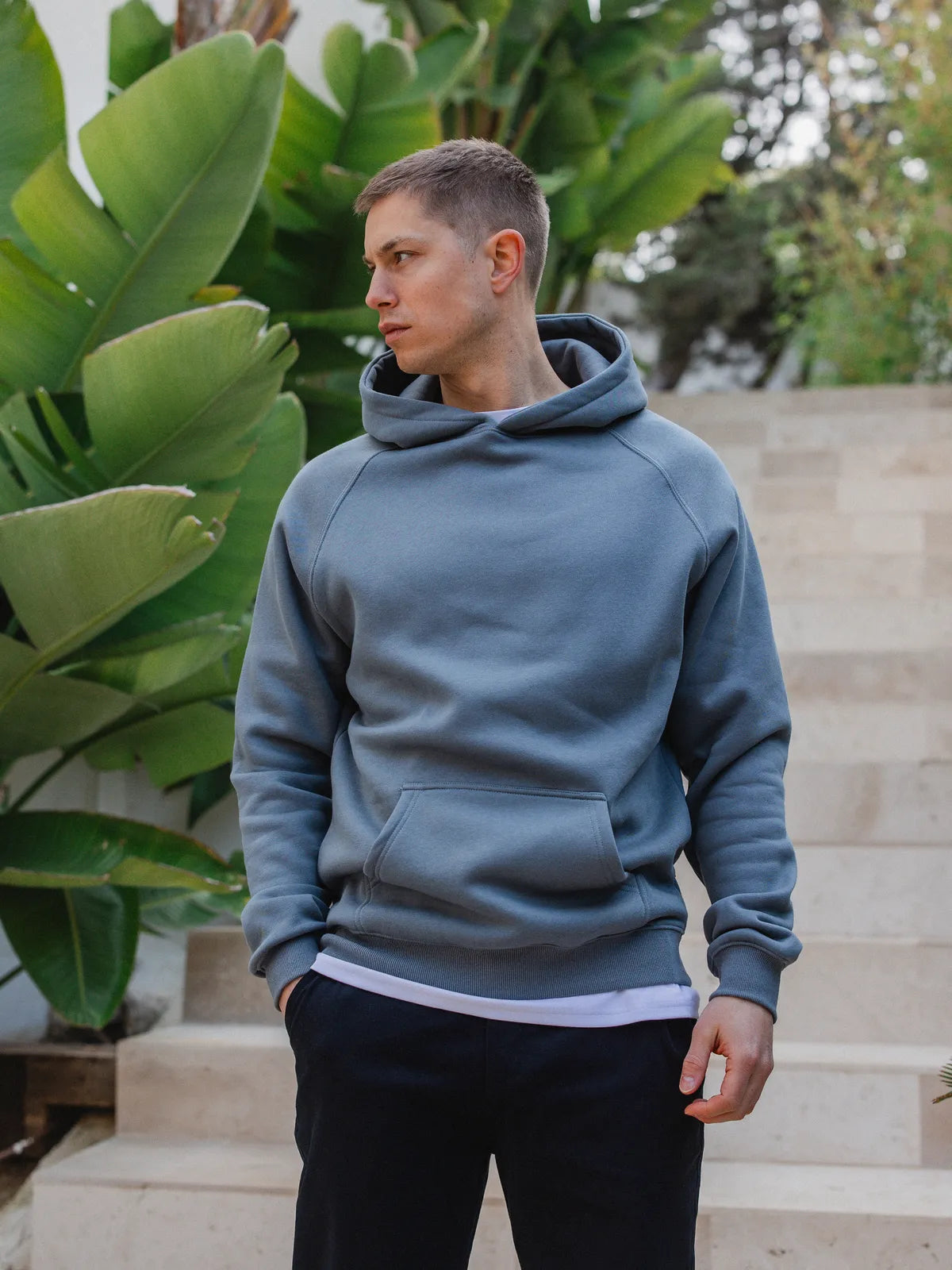 Blue Basic Oversized Hoodie