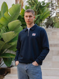 Polo-Pullover mit halbem Reißverschluss von Navy Label
