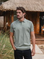 Light Green Knit V-polo