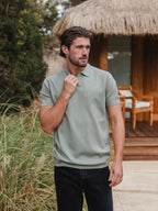 Light Green Knit V-polo