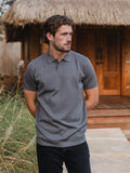 Dark Grey Knit V-polo