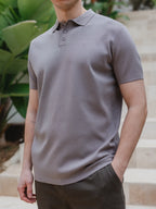 Hellbrauner Strickpoloknopf