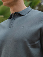 Sea Green Knit Button Polo