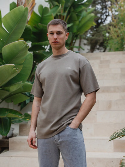 Braunes La Hora Label Oversized T-Shirt