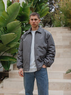 Grey Padded Coach Zip Jacket