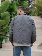 Grey Padded Coach Zip Jacket