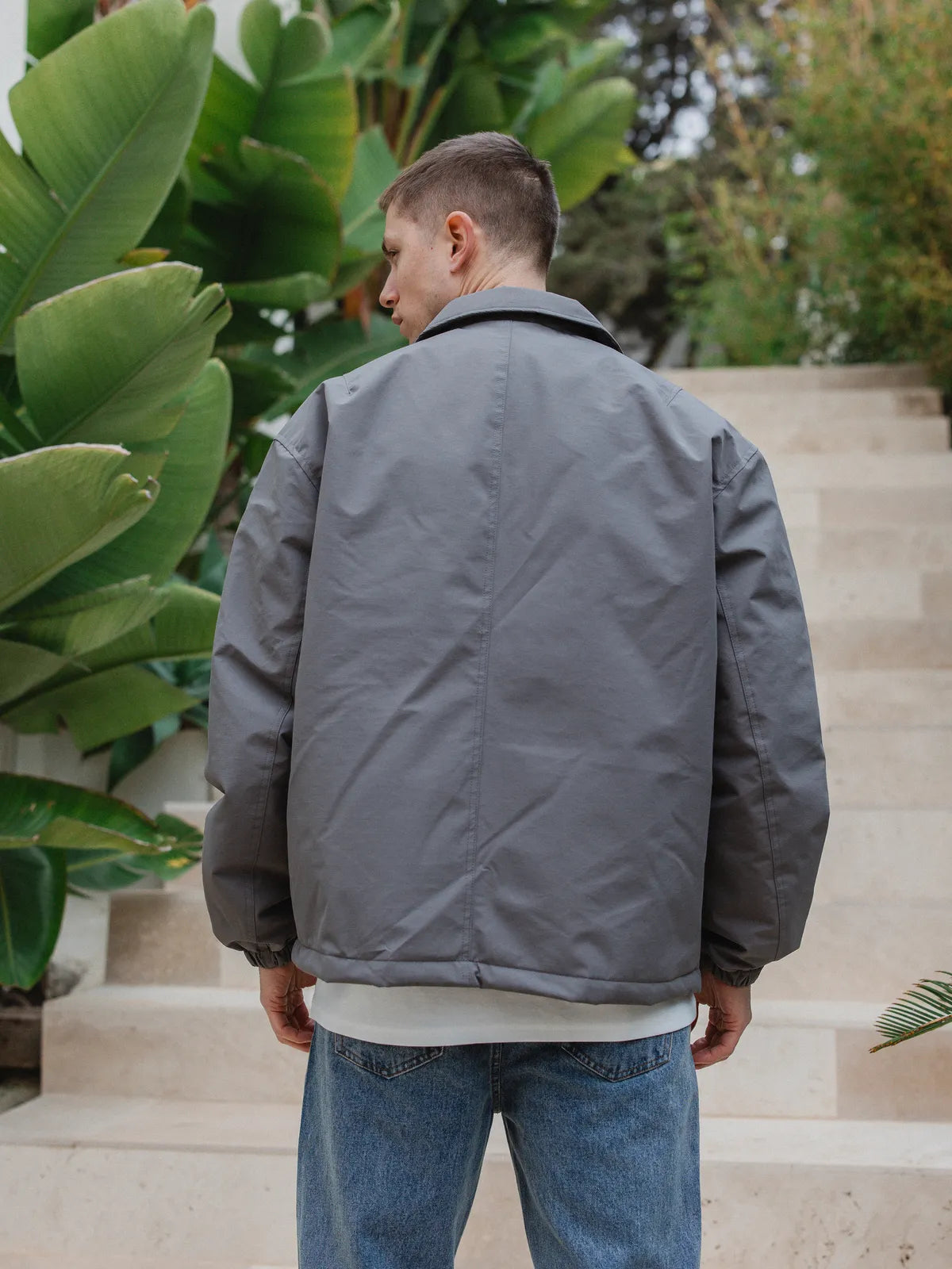 Grey Padded Coach Zip Jacket