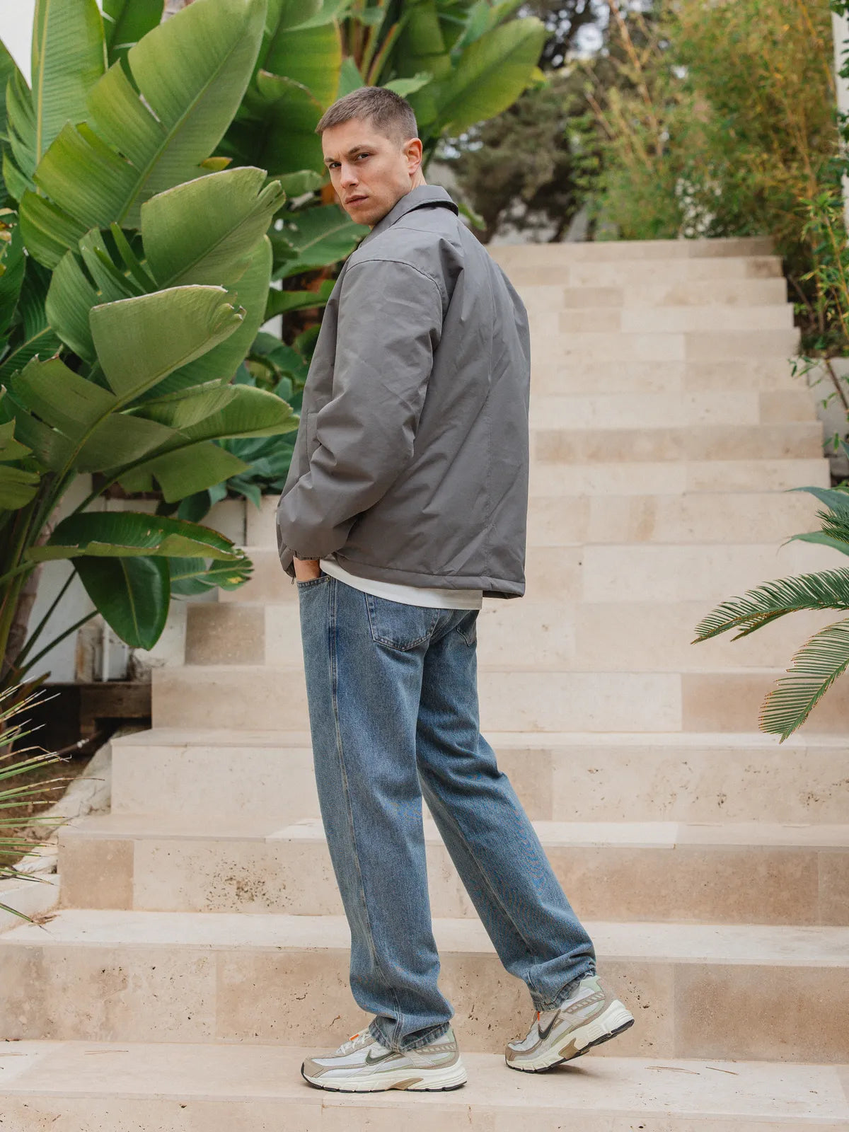 Grey Padded Coach Zip Jacket