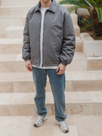 Grey Padded Coach Zip Jacket