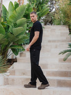 Black Knit Polo Zipper