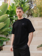 Schwarzes La Hora Label Oversized T-Shirt