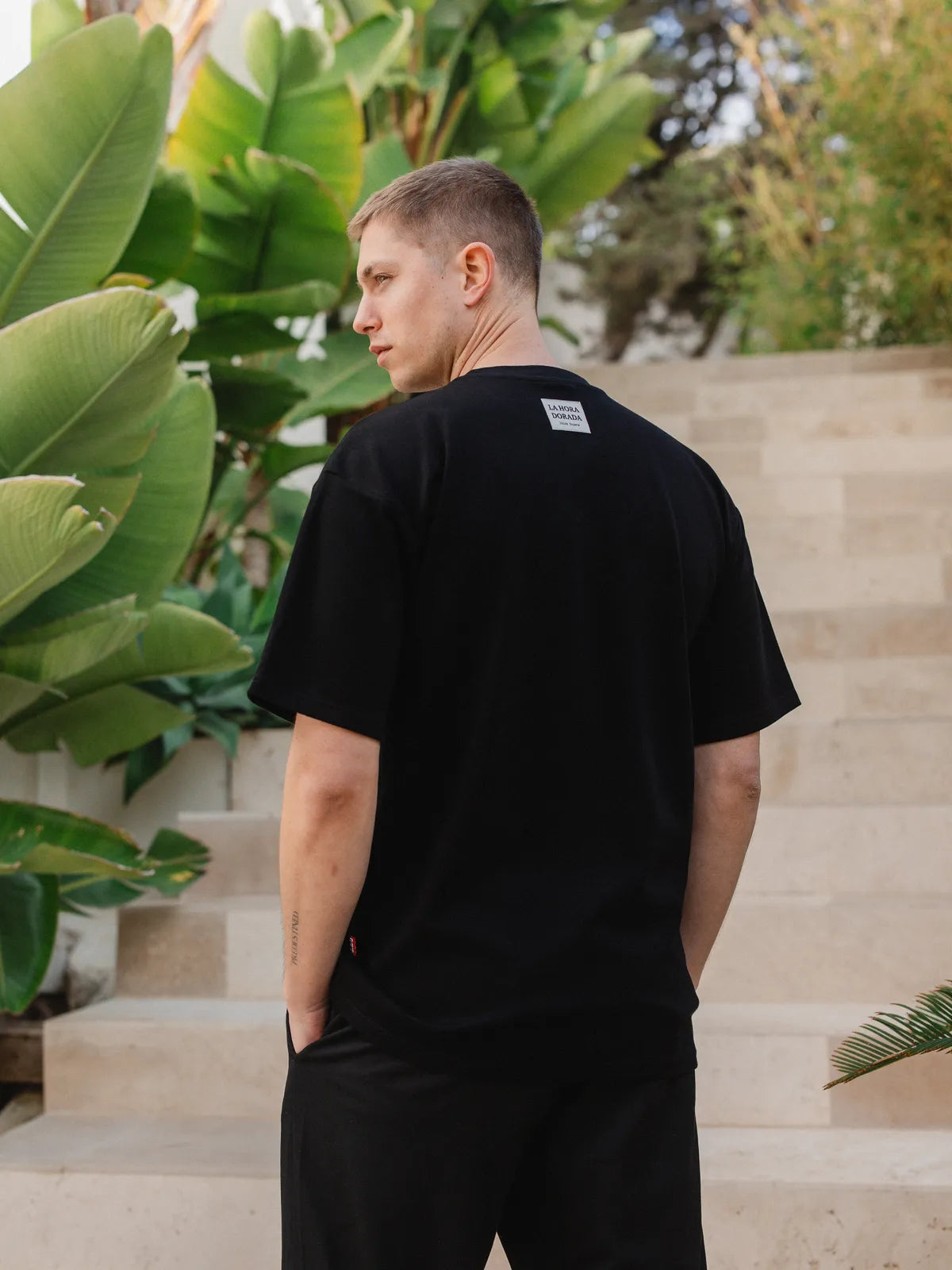 Black La Hora Label Oversized T-shirt