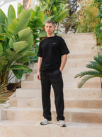 Schwarzes La Hora Label Oversized T-Shirt