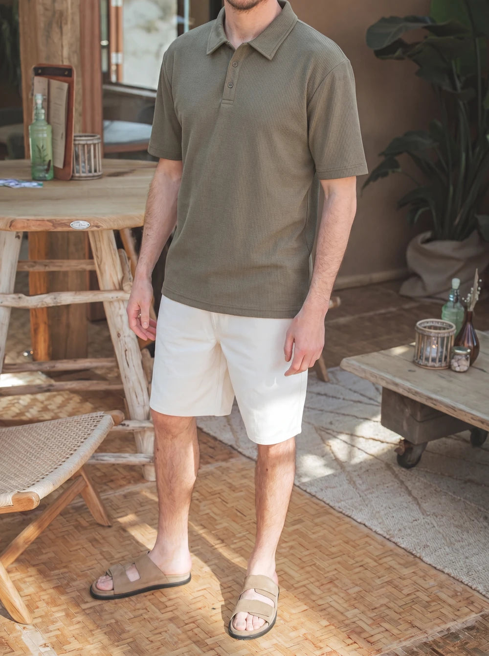Polohemd Olive Summer mit Knöpfen