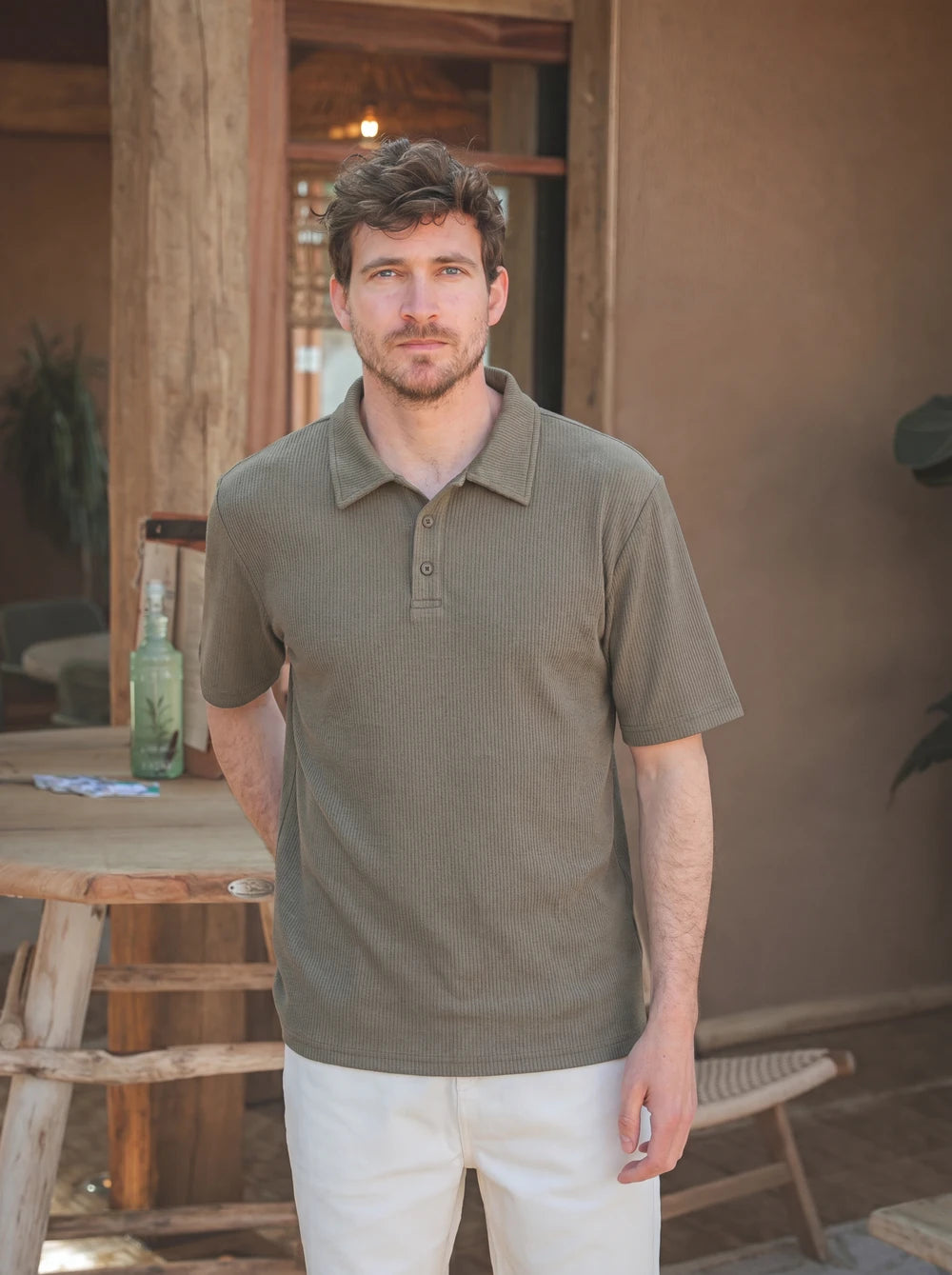 Polohemd Olive Summer mit Knöpfen