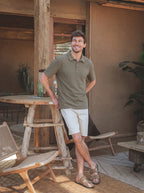Polohemd Olive Summer mit Knöpfen