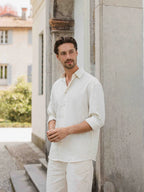 Beige Stripe Oversized Casual Shirt