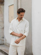 Beige Stripe Oversized Casual Shirt