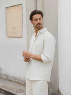 Beige Stripe Oversized Casual Shirt