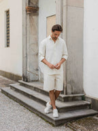 Beige Stripe Oversized Casual Shirt