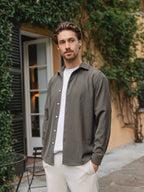 Army Business Button Up Shirt