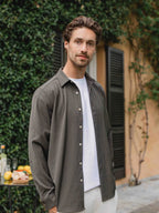 Army Business Button Up Shirt