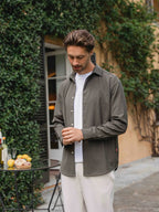 Army Business Button Up Shirt